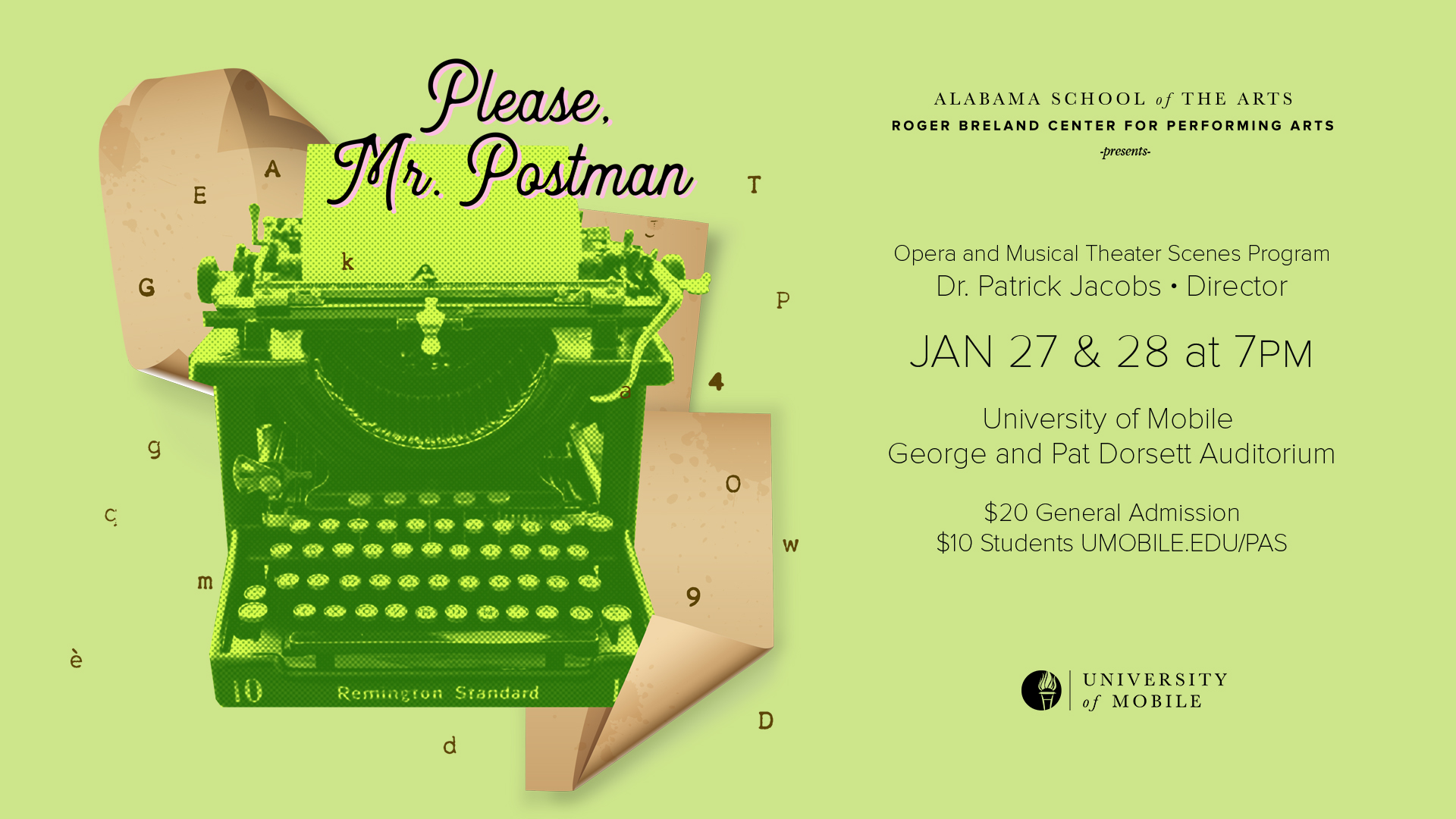 University of Mobile School of the Arts presents Dear Mister Postman 1