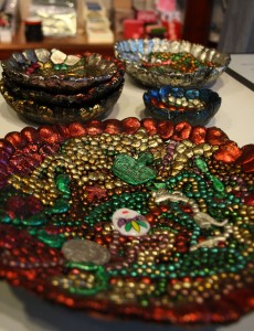 Make & Take Art Mardi Gras Bead Mosaics
